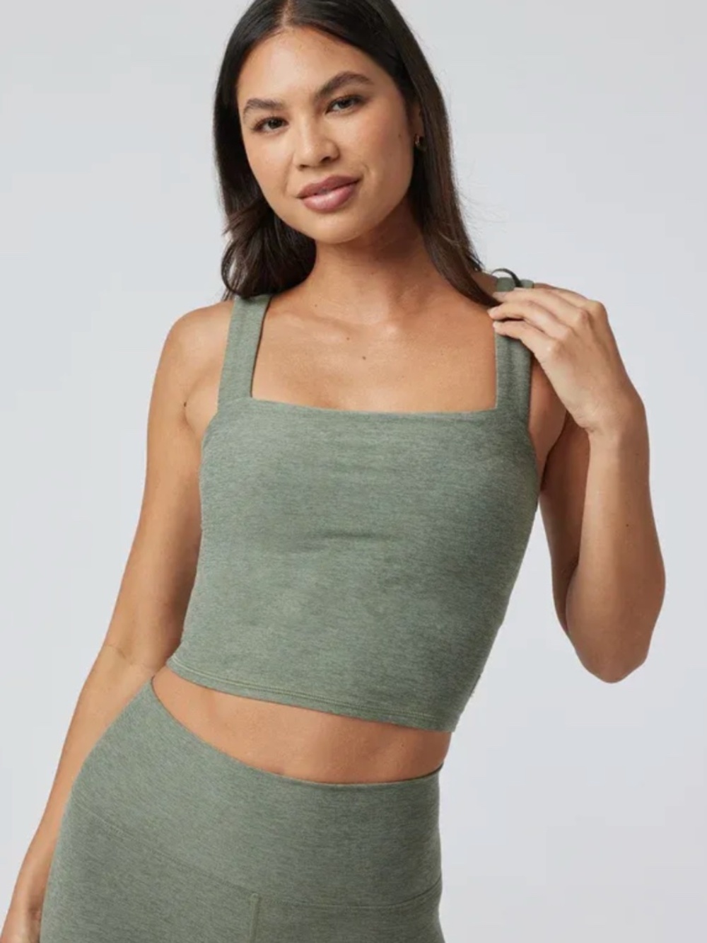 Vuori Elevation Square Neck Tank Pistachio Heather